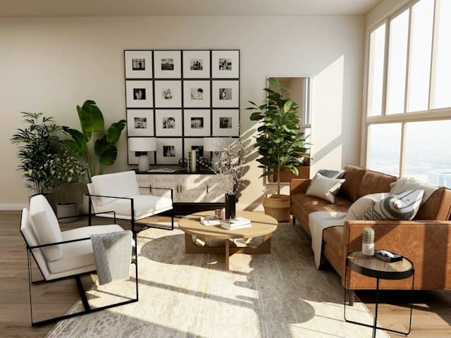 Interior luminos într-un concept de website de design